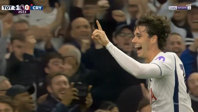 هدف توتنهام الاول في مرمي كريستال بالاس في الدوري الانجليزي