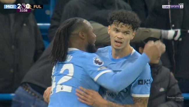 هدف مانشستر سيتي الثاني في مرمي فولهام بالدوري الانجليزي