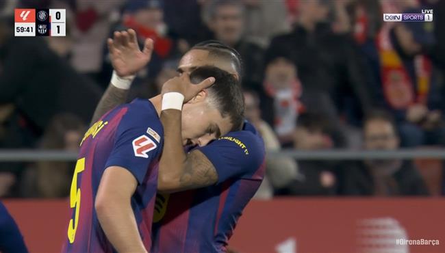 هدف برشلونة الاول في مرمي جيرونا بالدوري الاسباني