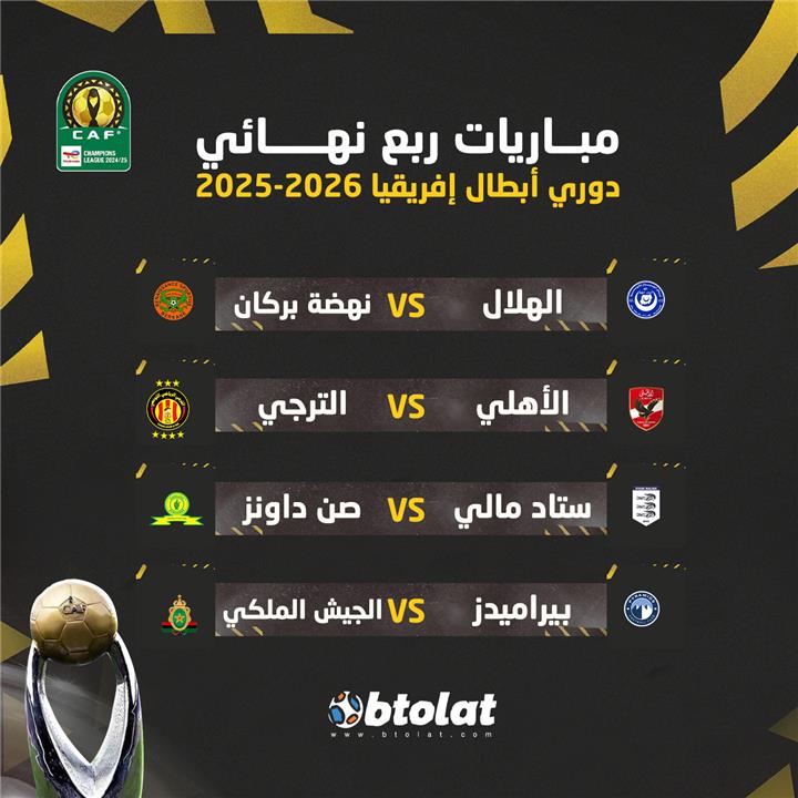 نتائج قرعة دور الـ8 من دوري أبطال إفريقيا 2025/2026