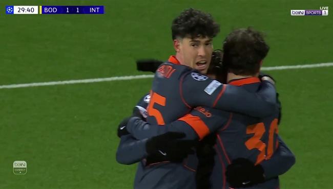 هدف تعادل انتر ميلان مع بودو جليمت 1 1 دوري ابطال اوروبا