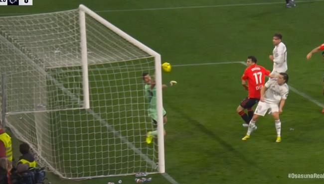تصدي كورتوا الرائع يحرم اوساسونا من هدف محقق امام ريال مدريد