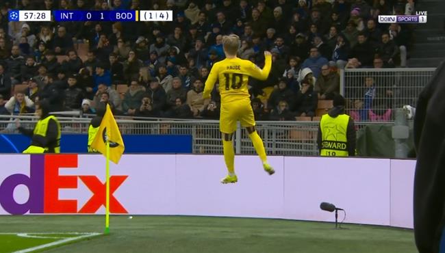 هدف بودوجليمت الاول في مرمي انتر ميلان بدوري ابطال اوروبا