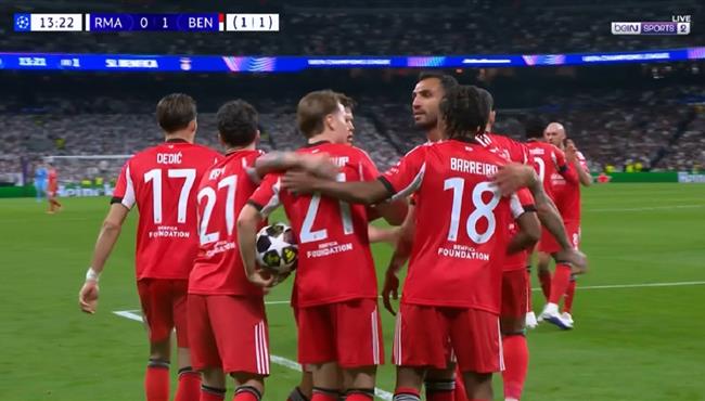 هدف بنفيكا الاول في مرمي ريال مدريد بدوري ابطال اوروبا