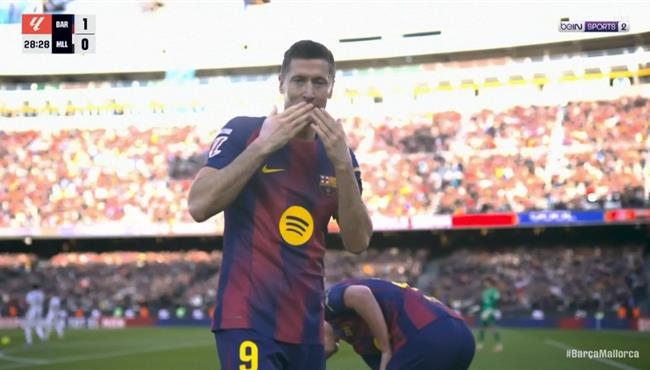 هدف ليفاندوفسكي في مرمي ريال مايوركا بالدوري الاسباني