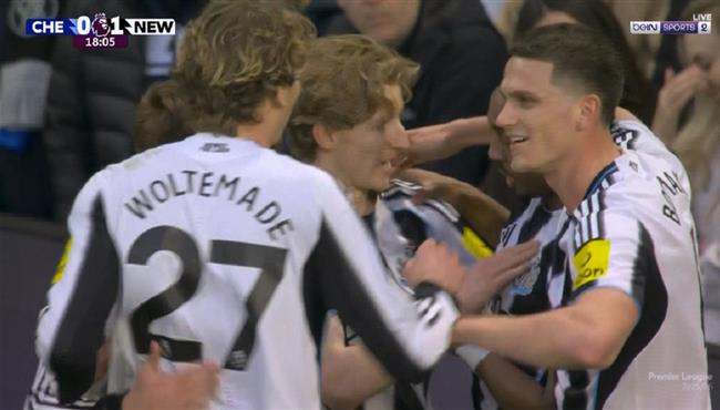 هدف نيوكاسل الاول في مرمي تشيلسي بالدوري الانجليزي