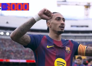 فيديو بنفس الطريقة رافينها يسجل هدف برشلونة الثاني أمام إشبيلية