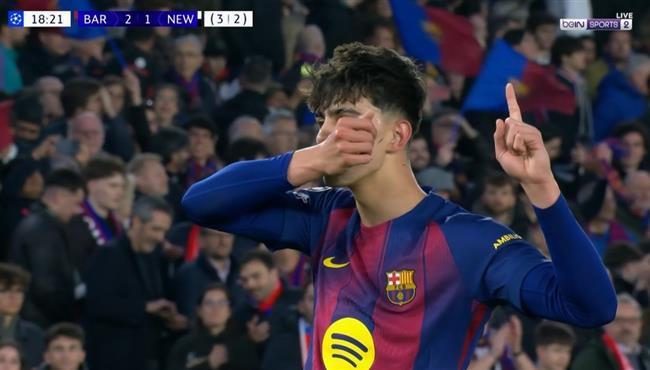 هدف برشلونة الثاني في مرمي نيو كاسل بدوري ابطال اوروبا