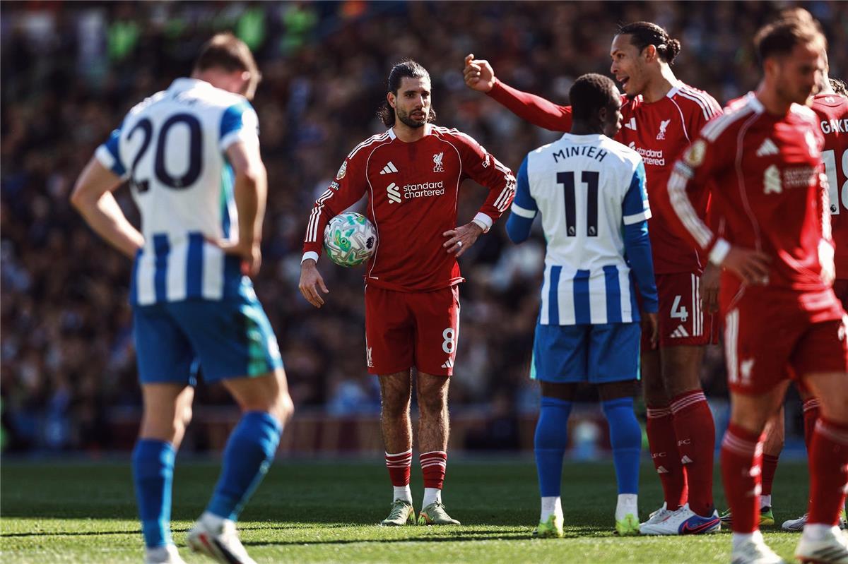 ترتيب الدوري الإنجليزي بعد هزيمة ليفربول أمام برايتون