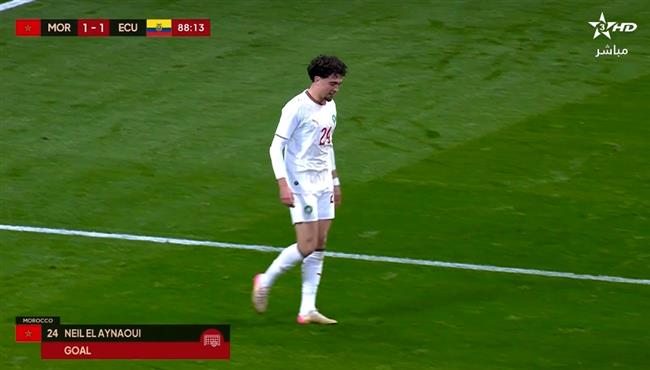 هدف تعادل المغرب مع الاكوادور 1 1 مباراة ودية