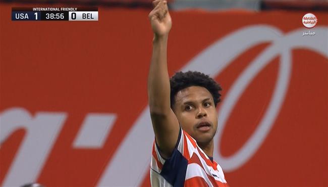 هدف امريكا الاول في مرمي بلجيكا الودية
