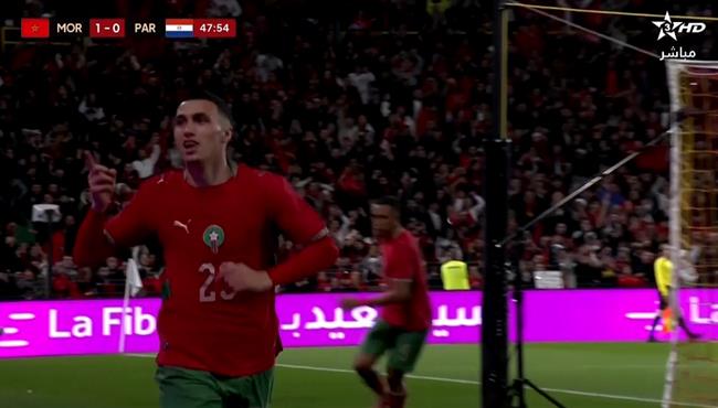 هدف المغرب الاول في مرمي باراجواي مباراة ودية