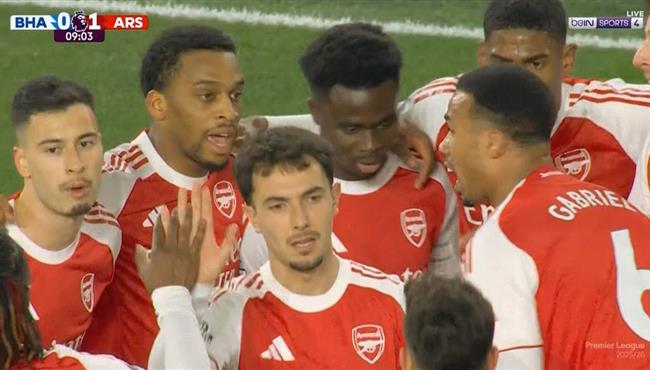 اهداف مباراة ارسنال وبرايتون في الدوري الانجليزي