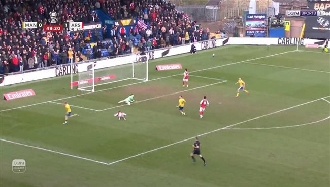 هدف تعادل مانسفيلد تاون مع ارسنال 1 1 كاس الاتحاد الانجليزي