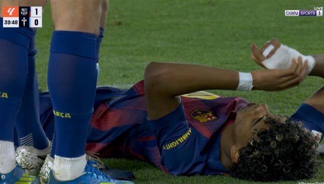 هدف لامين يامال واصابته في مباراة برشلونة وسيلتا فيجو بالدوري الاسباني