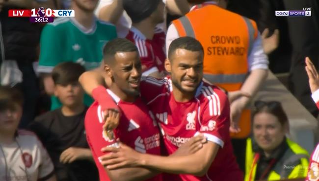 هدف ليفربول الاول في مرمي كريستال بالاس بالدوري الانجليزي