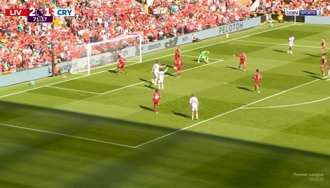 هدف كريستال بالاس الاول في مرم ليفربول بالدوري الانجليزي