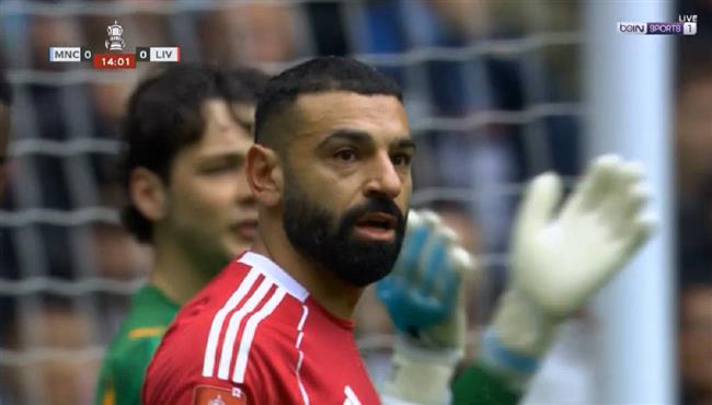 محمد صلاح يهدر فرصة هدف محقق امام مانشستر سيتي بكاس الاتحاد الانجليزي