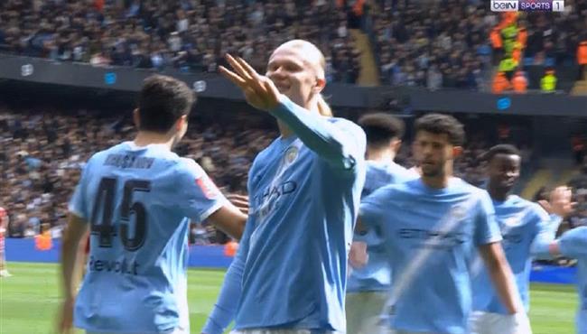 هاتريك هالاند في مباراة مانشستر سيتي وليفربول بكأس الاتحاد الانجليزي