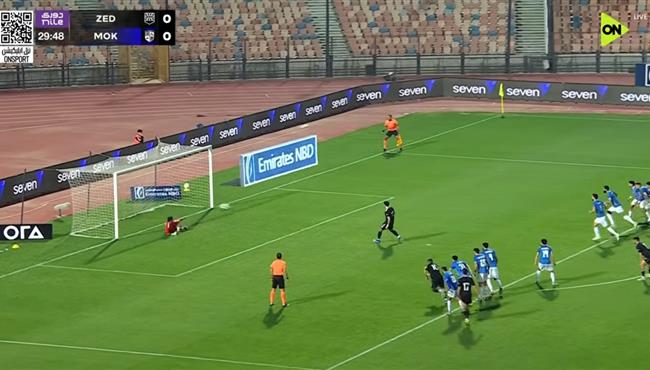 محمود صابر يهدر ركلة جزاء امام المقاولون العرب بالدوري المصري