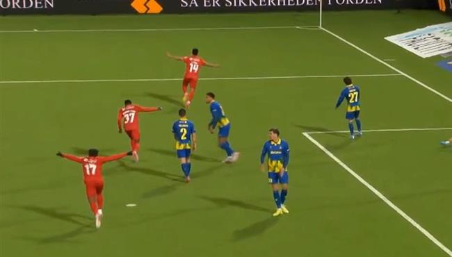 هدف ابراهيم عادل الرائع في مرمي بروندبي بالدوري الدنماركي