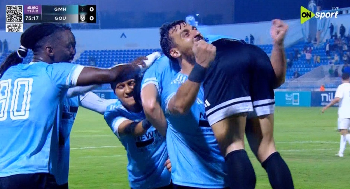 لحظة تسجيل هدف الفوز لغزل المحلة