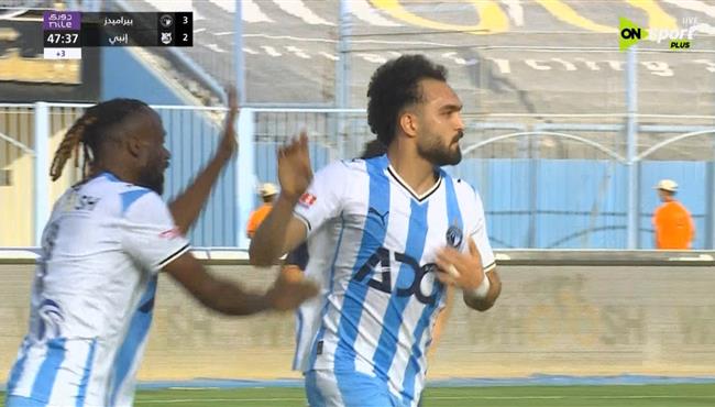 هدف بيراميدز الثالث في مرمي انبي بالدوري المصري