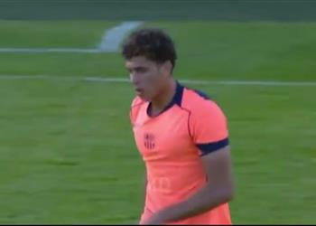فيديو ماذا قدم حمزة عبد الكريم في مباراة برشلونة ولاس بالماس بكأس الابطال للشباب