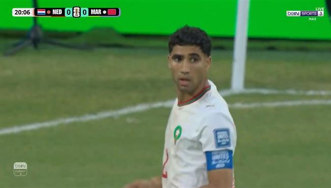 اشرف حكيمي كاد ان يسجل هدف امام هولندا بكأس العالم