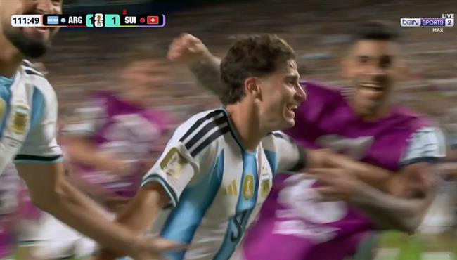 هدف الارجنتين الثاني العالمي في مرمي سويسرا بكأس العالم ألفاريز