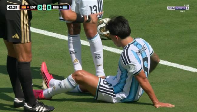 اصابة ليساندرو مارتينيز في مباراة الارجنتين واسبانيا بنهائي كأس العالم