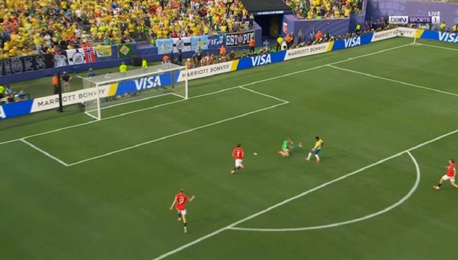 اندريك يهدر هدف محقق للبرازيل امام النرويج في كأس العالم