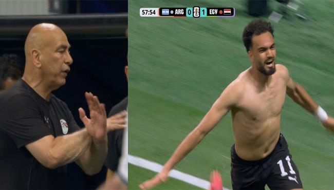هدف مصر الملغي امام الارجنتين ورد فعل حسام حسن بكأس العالم