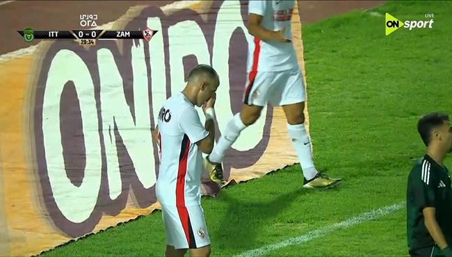 ناصر منسي يهدر هدف محقق للزمالك امام الاتحاد السكندري في الدوري المصري