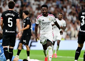 فيديو فينيسيوس يسجل هدف ريال مدريد الثالث أمام ريال سوسيداد