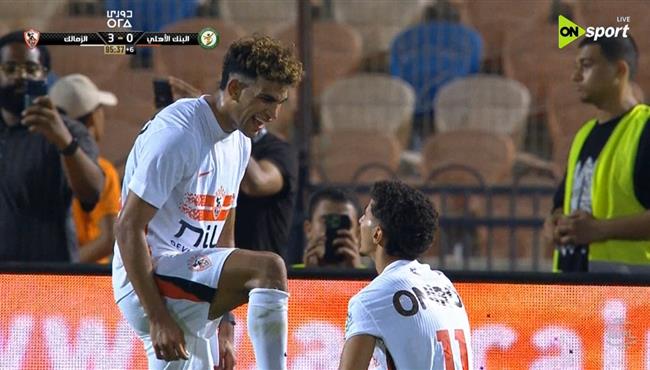 هدف الزمالك الثالث في مرمي البنك الاهلي بالدوري المصري