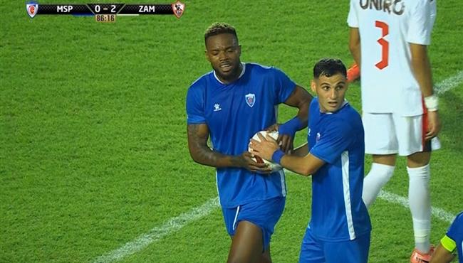 هدف السويس بتروجيت الاول في مرمي الزمالك بعد اعادة ركلة الجزاء بالدوري المصري