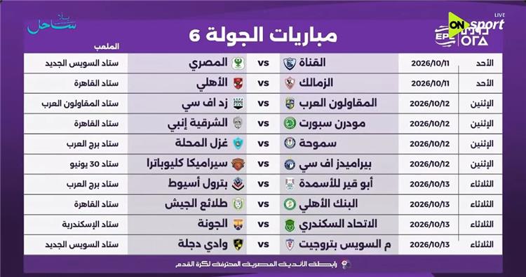 الجولة السادسة