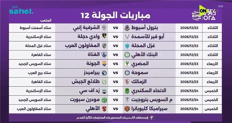 الجولة الثانية عشر