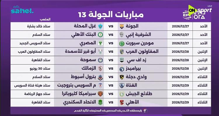 الجولة الثالثة عشر