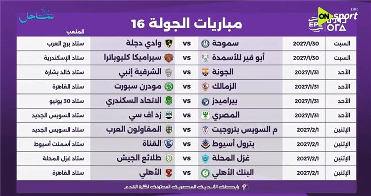 الجولة السادسة عشر
