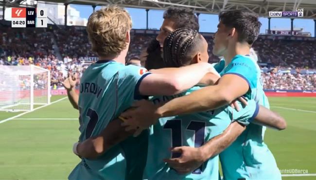 اهداف مباراة برشلونة وليفانتي في الدوري الاسباني