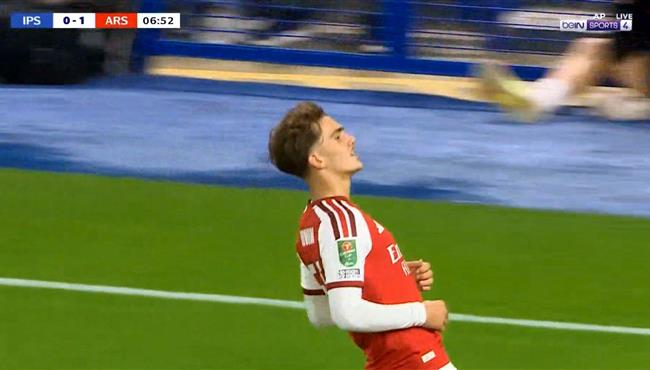 هدف ارسنال الاول في مرمي ابسويتش تاون بالدوري الانجليزي