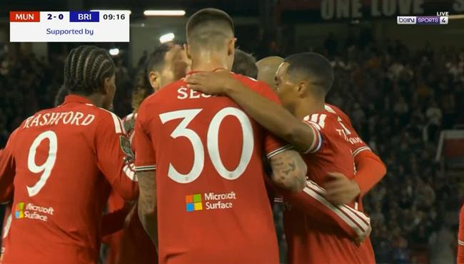 اهداف مباراة مانشستر يونايتد وبرايتون في كاس الكاراباو