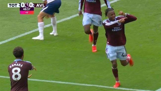 هدف استون فيلا الاول في مرمي توتنهام بالدوري الانجليزي