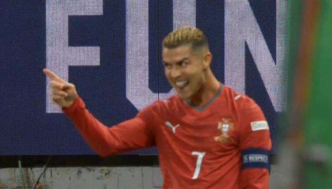 هدف رونالدو الملغي امام ويلز بدوري الامم الاوروبية