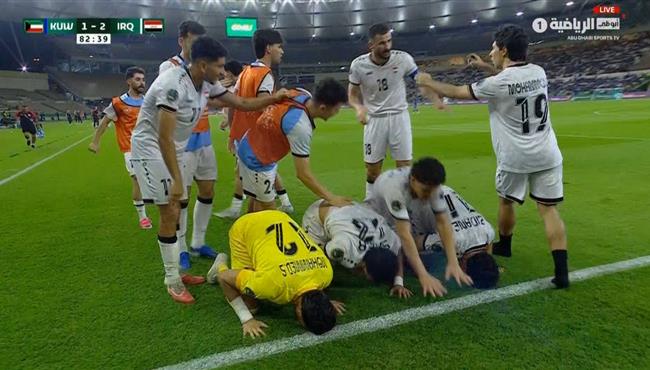 هدف العراق الثاني الرائع بالكعب في مرمي الكويت بكأس الخليج