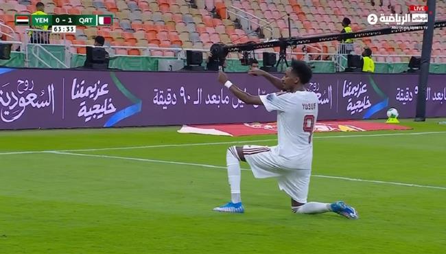 هدف قطر الاول في مرمي اليمن بكأس الخليج