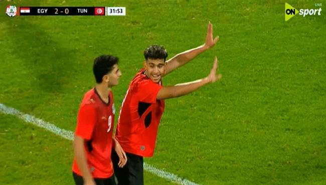 هدف مصر الثاني في مرمي تونس بتصفيات كأس أمم أفريقيا للشباب