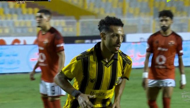هدف المقاولون العرب الاول في مرمي الاهلي بالدوري المصري